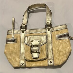 Coach Metallic Gold and Tan Tote